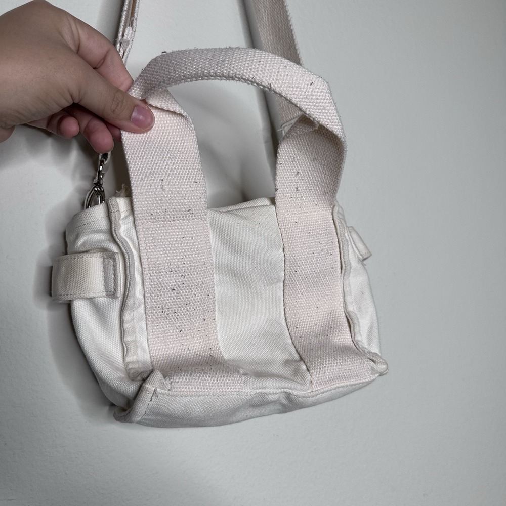 BDG Serena Mini Cotton Canvas Tote Bag Cream w Detachable Shoulder Strap - Picture 4 of 8